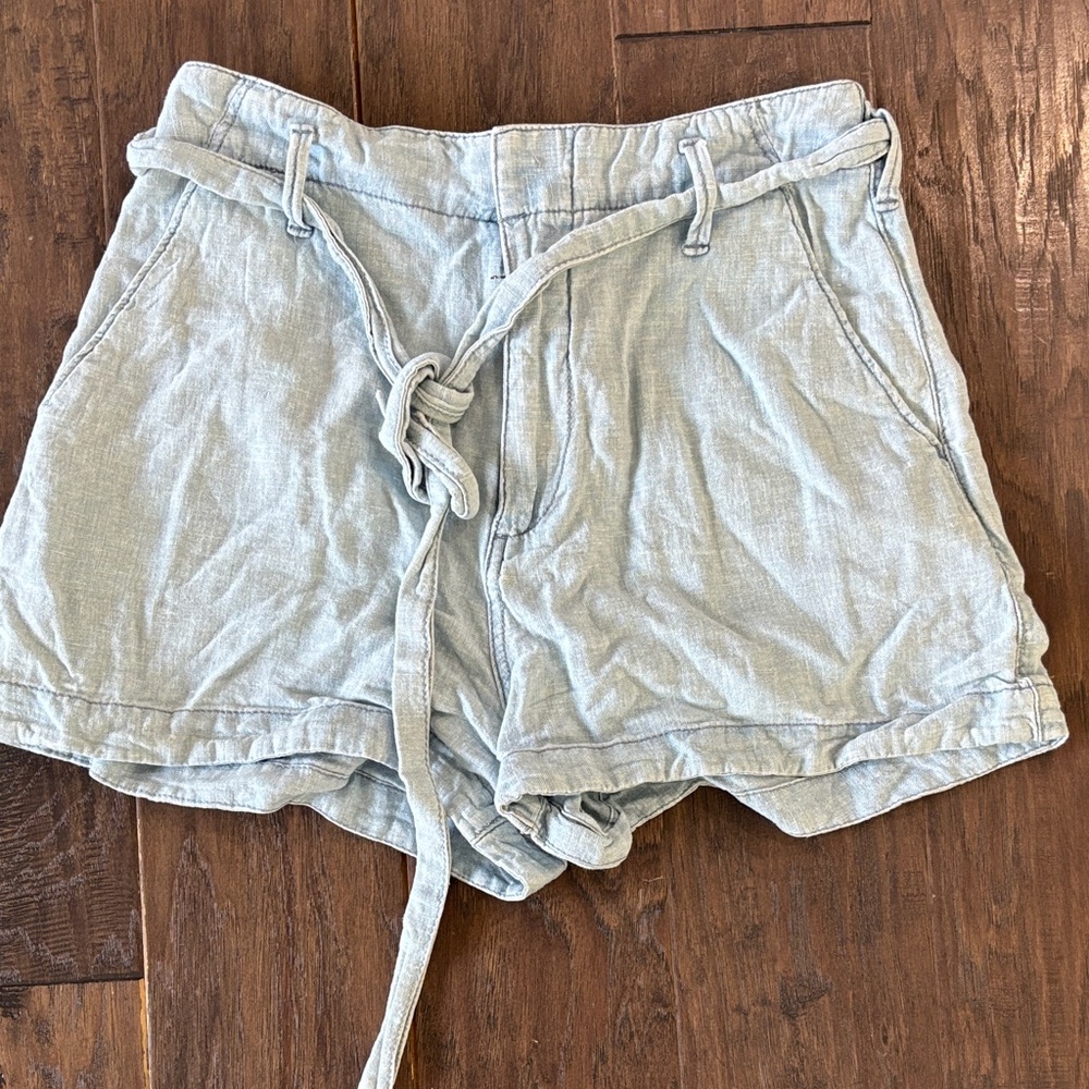 Abercrombie & Fitch linen Blue Women's Shorts
